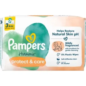 Dětská kosmetika Pampers Harmonie Protect & Care Dětské Čisticí Ubrousky x 132