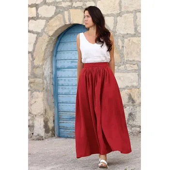 Dámská sukně Lotika Lněná maxi sukně Lotika česká móda Premium quality 923277