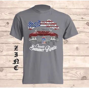 Pánské tričko panske-levne-bavlnene-tricko-americke-auto Barva: Zinc - zinková, velikost: M