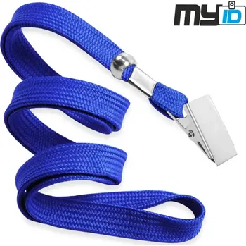 Pala Šňůrka na krk s klipsem LILY modrá, délka 90cm