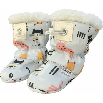 Capáčky Softshellové capáčky s beránkem modré Kočičí kaleidoskop – KUKUKAM 0-6 měsíců Šedá