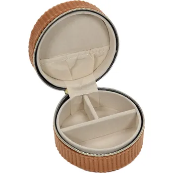 Home Styling Collection Malá šperkovnice, manšestr, Ø 8 cm, oranžová