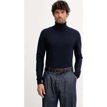 Pánský svetr Svetr United Colors of Benetton pánský, tmavomodrá barva, s golfem, 110XU2025 59X, vel. M