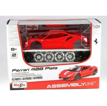 autíčko Ferrari 488 Pista 2018 1:24 KIT Stavebnice - Maisto Ferrari 488 - Stavebnice