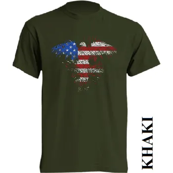 panske-levne-bavlnene-tricko-americka-orlice Barva: Khaki, velikost: XL