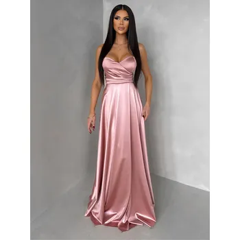 Dámské šaty Starorůžové společenské dlouhé šaty SYCHAEUS bez ramínek Velikost: ONESIZE