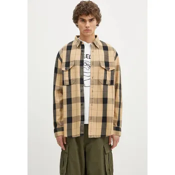 Pánská košile Bavlněná košile Filson Vintage Alaskan Guide Shirt béžová barva, relaxed, s klasickým límcem, FMCAM0013, XL, 12X