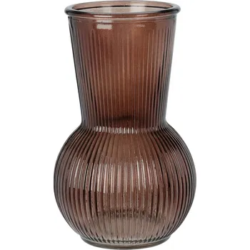 Váza Home Styling Collection Váza ze žebrovaného skla, 20 cm