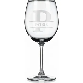 Sklenice Vínová sklenka s gravírovaným jménem – Patrik