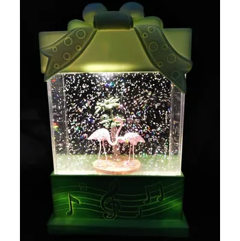 Lampa led světlo Dárek hrající Melodii s třpitky Pelikán 20cm