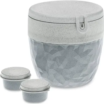 Svačinový box Koziol Svačinový box na salát a omáčku BENTOBOX M, 3dílný, KOZIOL