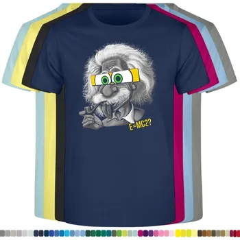 Pánské tričko panske-levne-bavlnene-tricko-vtipne-albert-einstein Barva: Denim - riflovina, velikost: XS