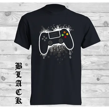Pánské tričko panske-levne-bavlnene-tricko-herni-ovladac Barva: Black -černá, velikost: S