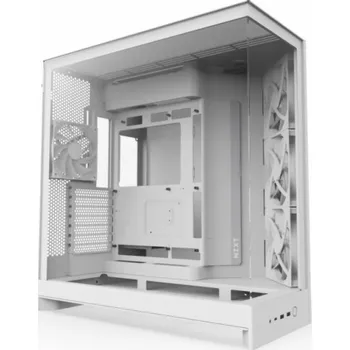 PC skříň NZXT skříň H9 Flow dvoukomorová ATX / 3x140mm fan / 1x120mm / perforovaný top / proskl. bočnice, front / bílá
