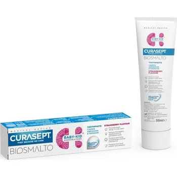 zubní pasta CURASEPT BIOSMALTO dětská zubní pasta bez fluoridu jahoda 50 ml
