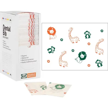 Jednorázové nádobí Bournas Medicals dětské ochranné přehozy s potiskem zvířátek 125 ks