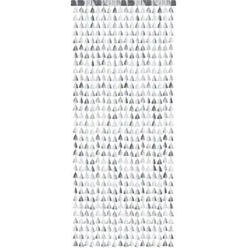 Vánoční dekorace Dekorační fóliový závěs - Vánoční stromečky, stříbrná barva, rozměr 100x245cm (zn. PartyDeco)