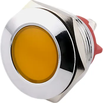 LED páska LED kontrolka kovová šroubovací, pro průměr otvoru 22mm, stříbrná 12 V DC Žlutá