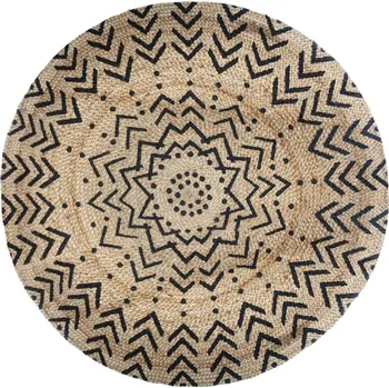 Koberec Atmosphera Jutový koberec, kulatý, Ø 120 cm, geometrický vzor