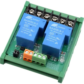 Relé Dvoukanálové relé SLA-24VDC-SL-C, 250V/30A na DIN lištu