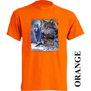 levne-bavlnene-tricko-potisk-vlci-uplnek Barva: Orange - oranžová, velikost: S