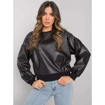 Dámská mikina Dámská mikina s vložkou z ekologické kůže Ancora RUE PARIS černá