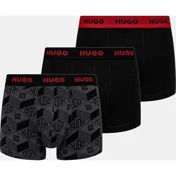 Pánské spodní prádlo Boxerky HUGO TRIPLET DESIGN 3-pack 50532550 černá 99E, vel. XS