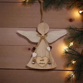 Dekorace z Řečice Anděl ochránce 16cm závěsný přírodní