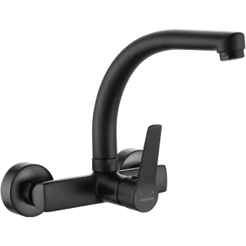 Vodovodní baterie Kuchinox VILAVA – nástěnná dřezová baterie s výpustí F, černý mat