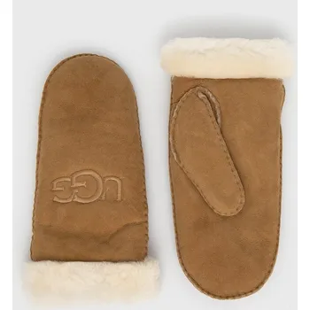 Rukavice Semišové rukavice UGG dámské, hnědá barva, 20932-BLK 82X, vel. L/XL