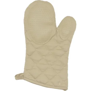 Chňapka Douceur d'intérieur Kuchyňská chňapka se silikonovou rukojetí, 30 x 18 cm, béžová