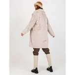 Světle béžový dámský kožich s límcem OCH BELLA Barva: světle béžová, Velikost: ONE SIZE