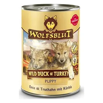 Krmivo pro psa Wolfsblut Dog Puppy Wild Duck&Turkey konz. 395g