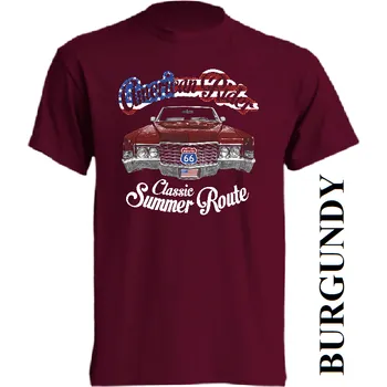 Pánské tričko panske-levne-bavlnene-tricko-americke-auto Barva: Burgundy - vínová, velikost: 5XL