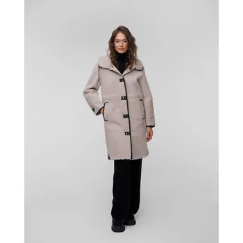 Dámský kabát Dámský jehněčí kabát Polina-L v béžové barvě 34