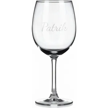 Sklenice Vínová sklenka s gravírovaným jménem – Patrik II