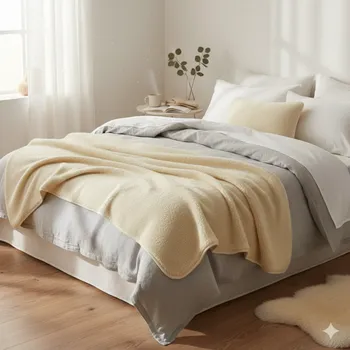 přikrývka Vlněná přikrývka 135x200 cm přírodní