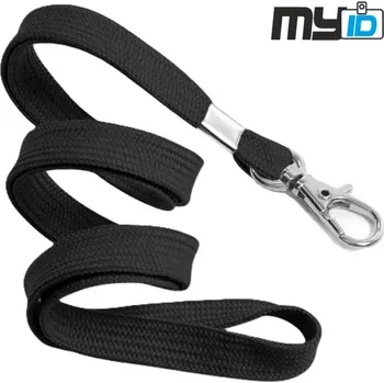 Pala Textilní šňůrka na krk s karabinkou pro jmenovky, délka 90cm Barva: Černá