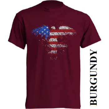panske-levne-bavlnene-tricko-americka-orlice Barva: Burgundy - vínová, velikost: 4XL