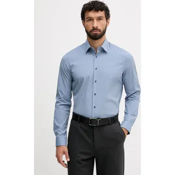 Pánská košile Košile Michael Kors pánská, modrá barva, slim, s klasickým límcem, MK0DS01612 50X, vel. 42