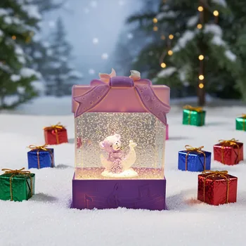 Lampa led světlo Dárek hrající Melodii s třpitky Medvídek 20cm