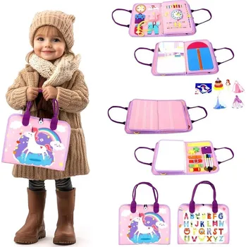 Hračka pro nejmenší Senzorická busy kniha Jedonorožec 2