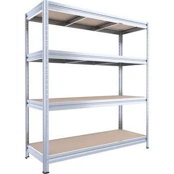 Dílenský regál Velký policový regál Biedrax 60 x 240 x 177 cm, 4 police - pozink/MDF 6 mm, 300 kg/pol.