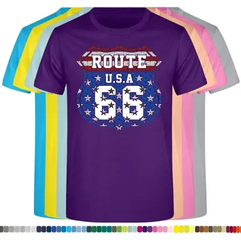 panske-levne-bavlnene-tricko-chopper-route-66-usa Barva: Purple - purpurová, velikost: L