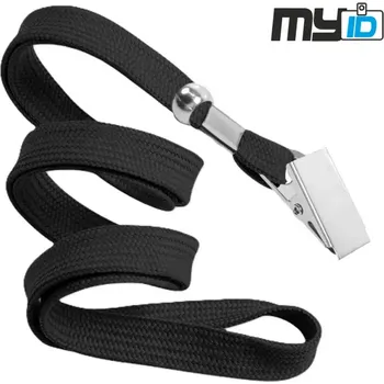 Pala Šňůrka na krk s klipsem LILY černá, délka 90cm