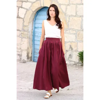 Dámská sukně Lotika Lněná maxi sukně Lotika česká móda Premium quality 706514