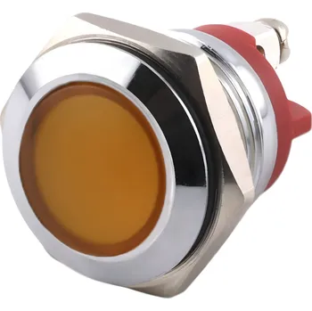 LED páska LED kontrolka kovová šroubovací, pro průměr otvoru 19mm, stříbrná Žlutá 12-24 V DC