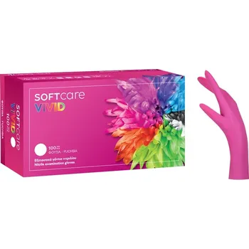 Vyšetřovací rukavice BOURNAS MEDICALS VIVID SOFT rukavice nitrilové 100 ks Barva: růžová, Velikost: XS