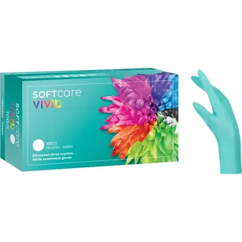 Vyšetřovací rukavice BOURNAS MEDICALS VIVID SOFT rukavice nitrilové 100 ks Barva: zelená, Velikost: XS
