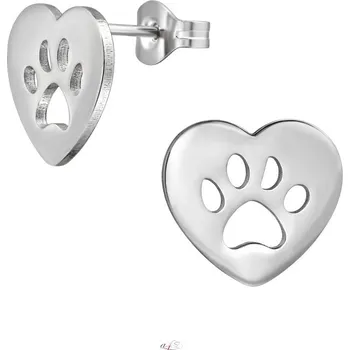 Náušnice Prosperk Náušnice ocelové tlapky v srdíčku